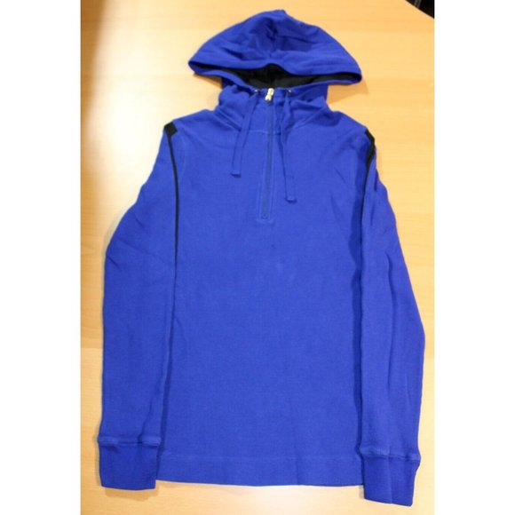 Womens Lauren Ralph Lauren L-RL Active Waffle Hooded 1/4 Zip Pullover Small Blue - Picture 1 of 8